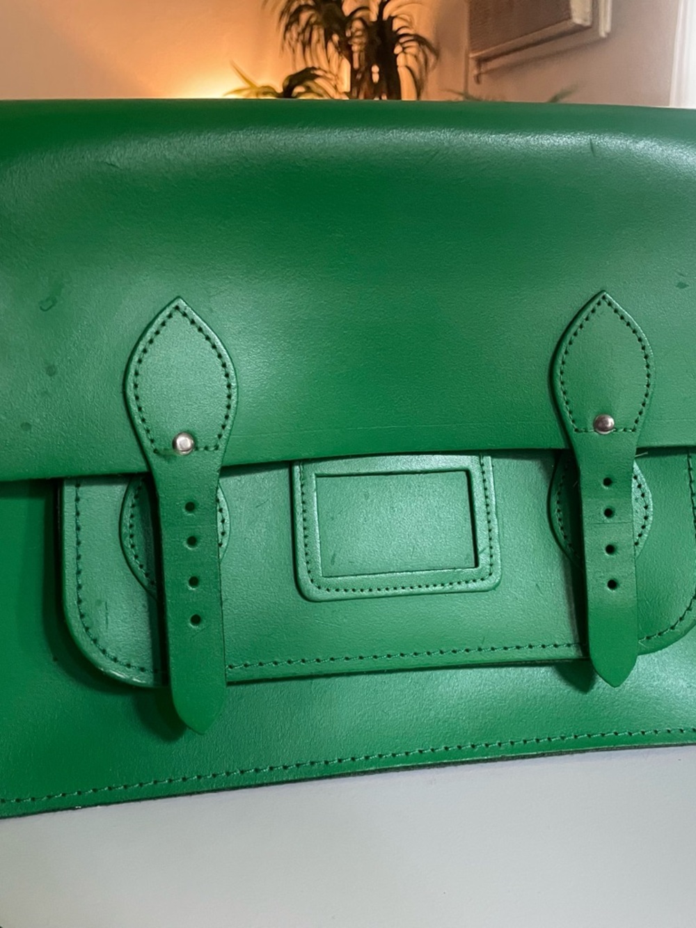 Green Leather Satchel